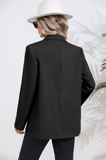 Lapel Collar Long Sleeve Blazer