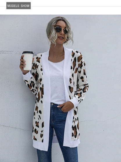 Leopard Open Front Cardigan