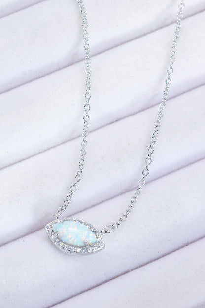 18k Rose Gold-Plated Opal Pendant Necklace