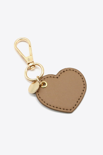 Assorted 4-Pack Heart Shape PU Leather Keychain