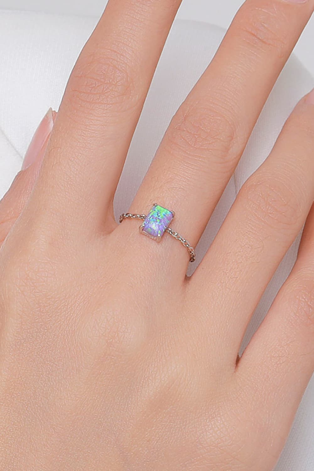 925 Sterling Silver Opal Ring