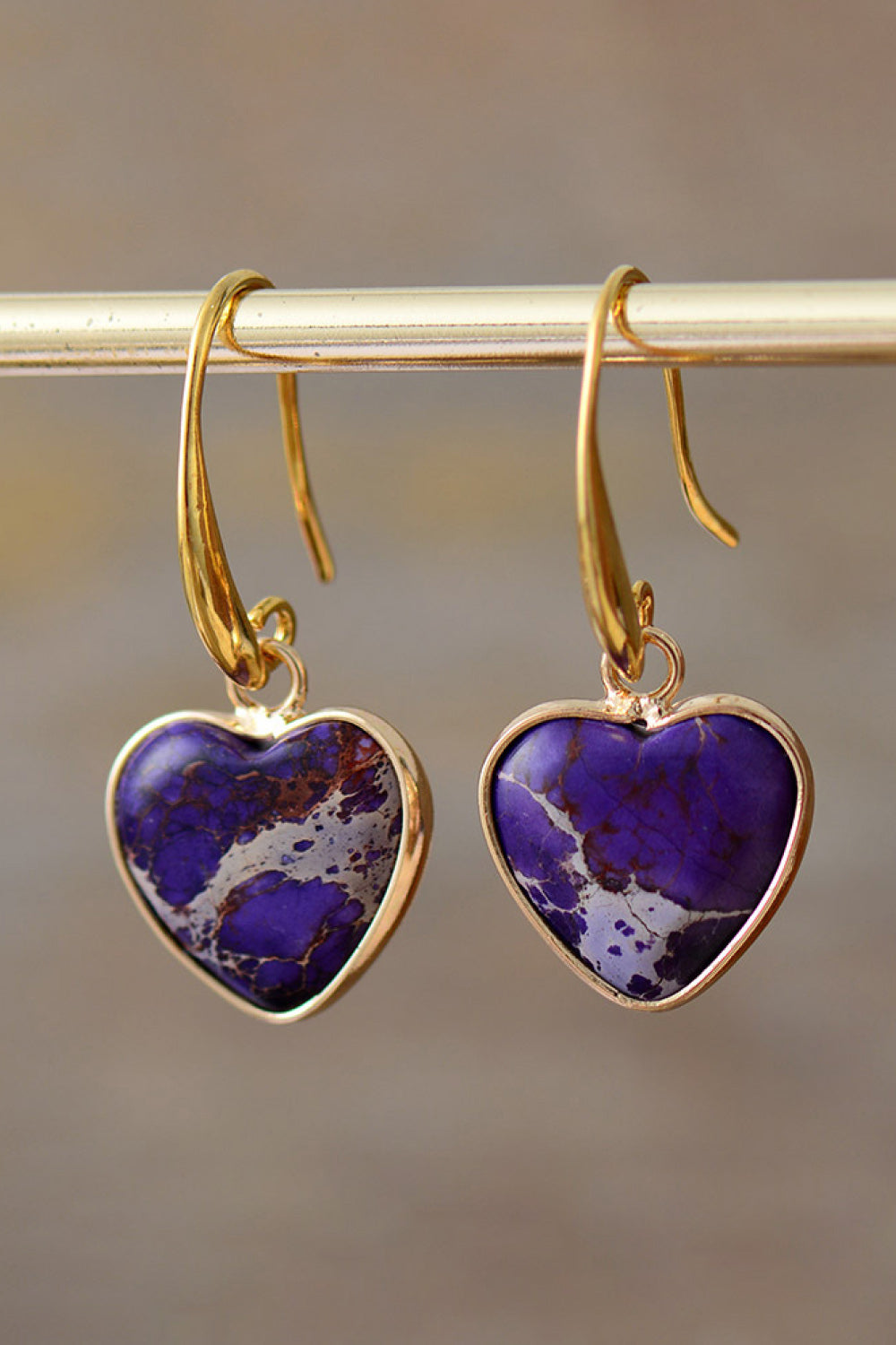 Imperial Jasper Heart Earrings