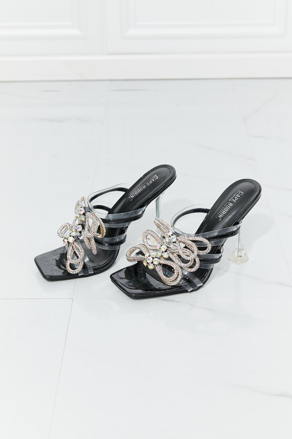 Cape Robbin Triple Bow Detail Heels in Black