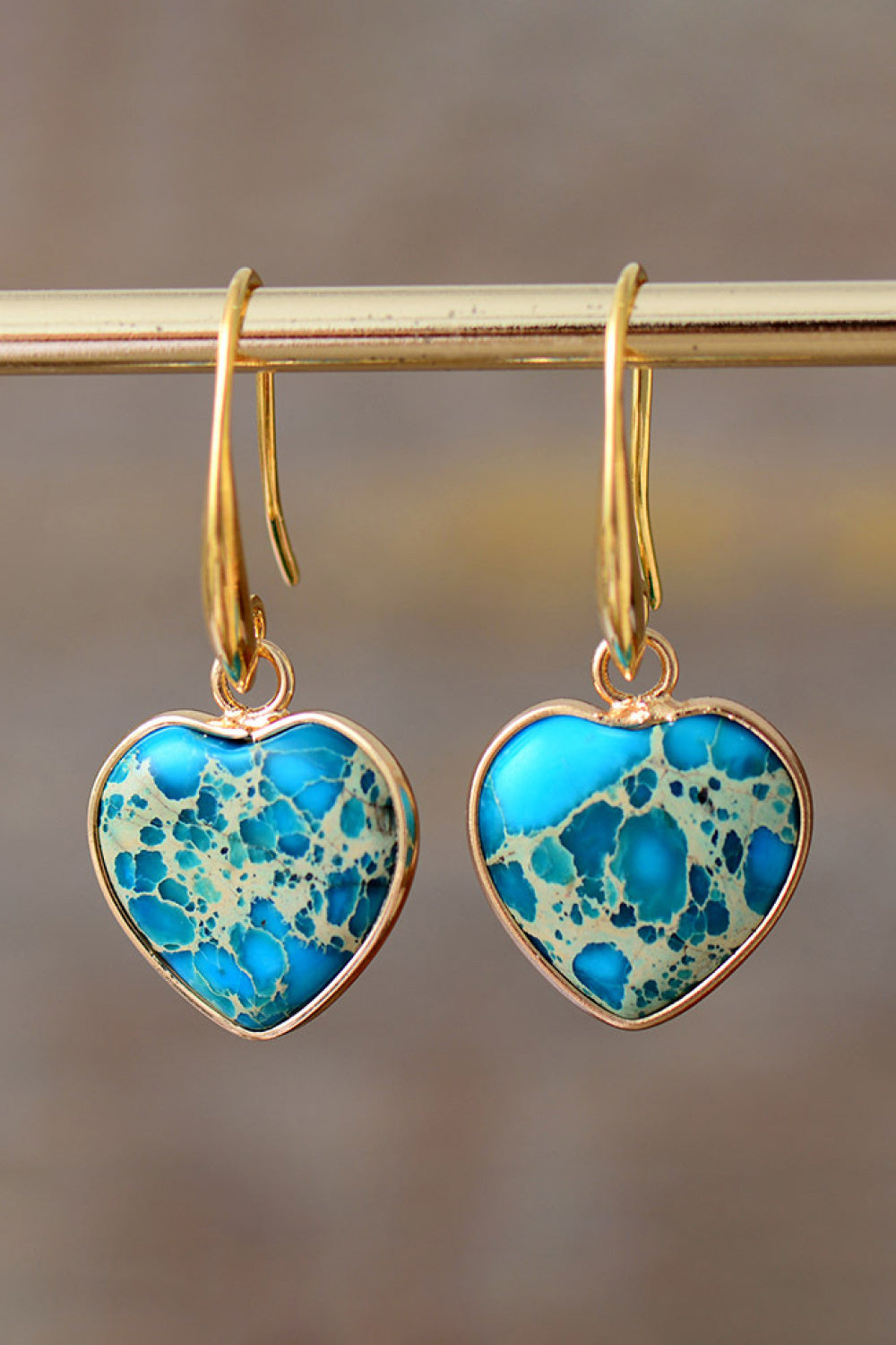 Imperial Jasper Heart Earrings