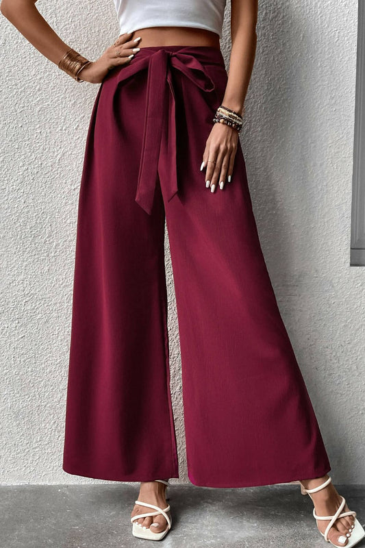 Tie Front Wide Leg Pants