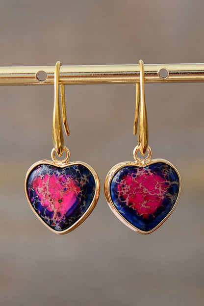 Imperial Jasper Heart Earrings